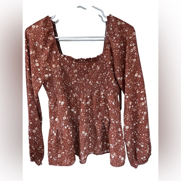 Paper Crane Rust Floral Top - Picture 3 of 4